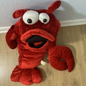 Vintage DAN DEE Jumbo Lobster 32" Red Shimmer Big Lips Toy Plush bin LL